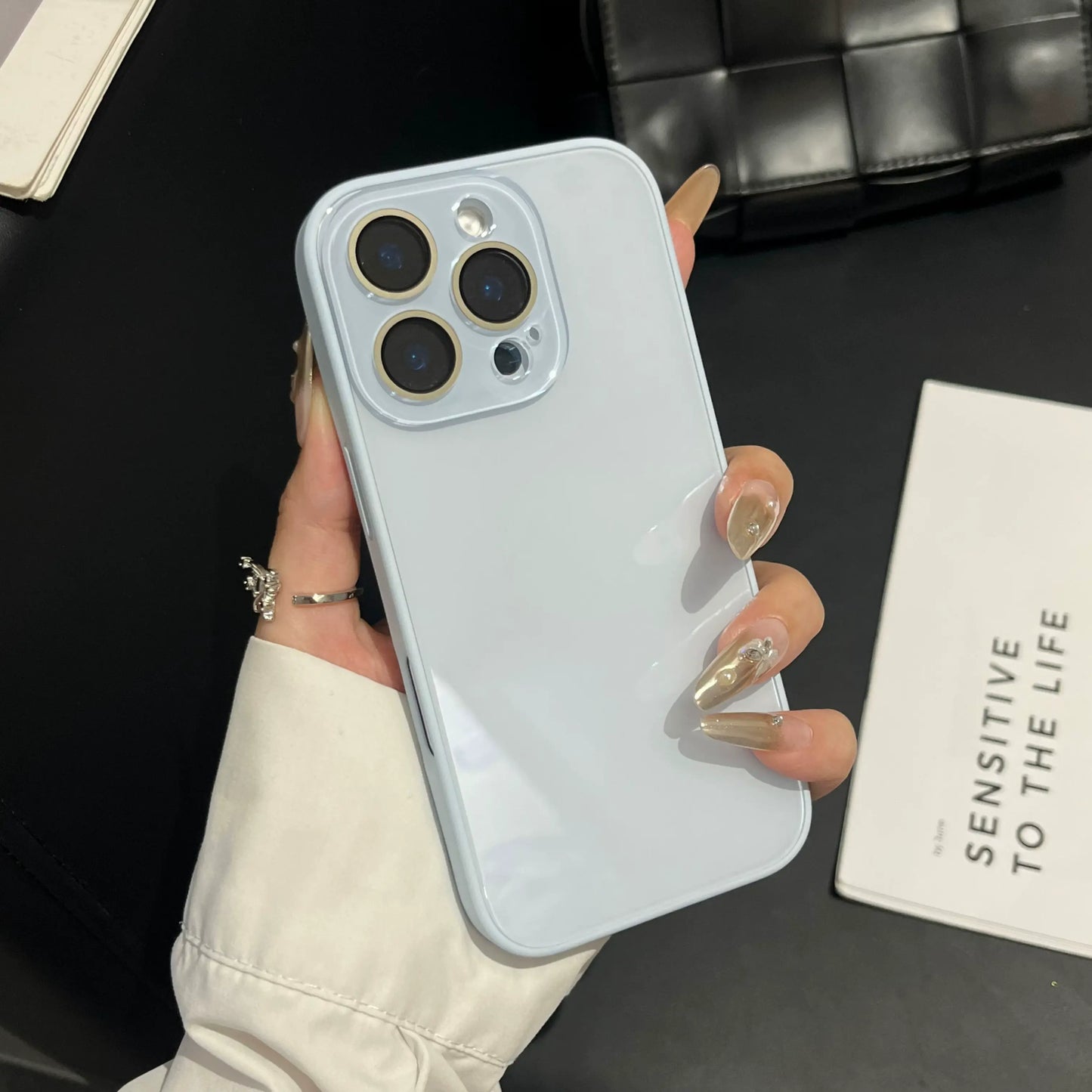 PORODO for Iphone16 Promax.Candy Macaron Crystal Clear Iphone Case, Skin-Feel Soft TPU Bumper & Hard PC Back, Full Lens Protection, Cute Minimalist Pink & White, Compatible with Iphone 17/16/15/14/13 Pro Max Plus