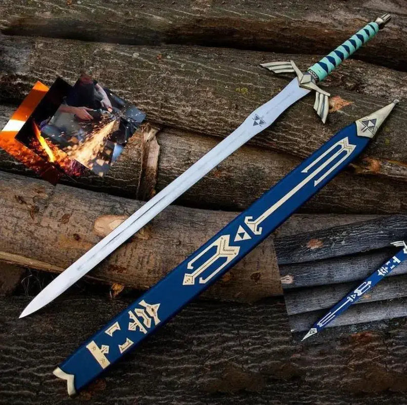 Handcrafted Zelda Sword Replica - Carbon Steel Home Decor Hanging Decor, Ideal for 18 Years and Older Collectors, Fantasy Fans, Cosplay Conventions & Display