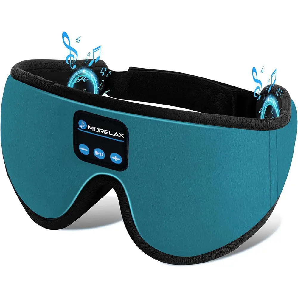 3D Bluetooth Sleep Mask Headphones for Insomnia, Morelax Adjustable 100% Blackout Wireless Eye Mask with Headphones, HD Stereo, Perfect for Home, Travel, Office, Yoga, Gift for Friends