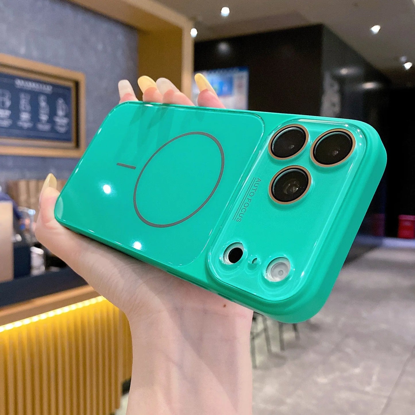 Magnetic Glass Back Smartphone Casing with Built-In Lens Protector, Anti-Fingerprint Handheld Cellphone Case for Iphone 17 Pro Max, 16, 15, 14, 13 Series - New Summer Vibe, Cover