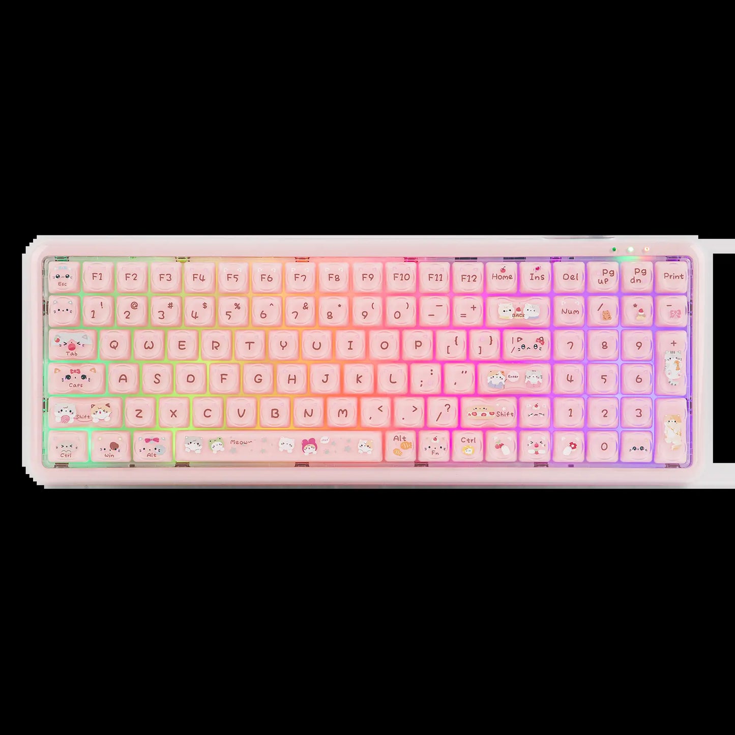 Mechlands X Maorbeng X100 PRO Membrane Keyboard with Number Pad, RGB Backlits, Wireless Computer Keyboard with 5000Mah Battery, BT/2.4G/USB-C Wired, 96% Layout for Windows/Mac/Pc