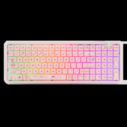 Mechlands X Maorbeng X100 PRO Membrane Keyboard with Number Pad, RGB Backlits, Wireless Computer Keyboard with 5000Mah Battery, BT/2.4G/USB-C Wired, 96% Layout for Windows/Mac/Pc