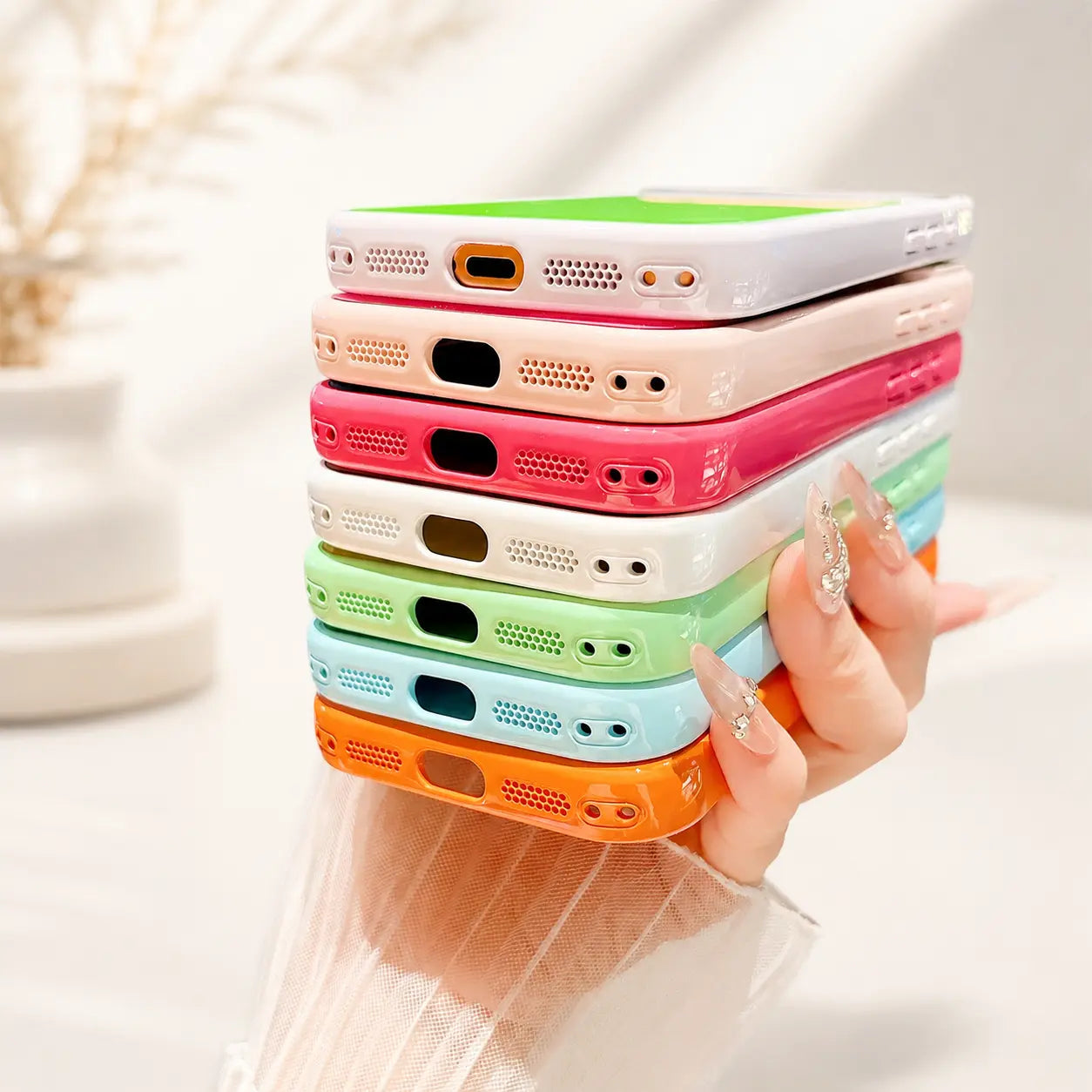 Glossy Dopamine Style Two-Tone Candy Color Phone Case for Iphone 17 16 15 14 Pro Max, Slim Hard Back Cover, Shockproof Protective Case for Women Girls,Back to School,Back to School Haul