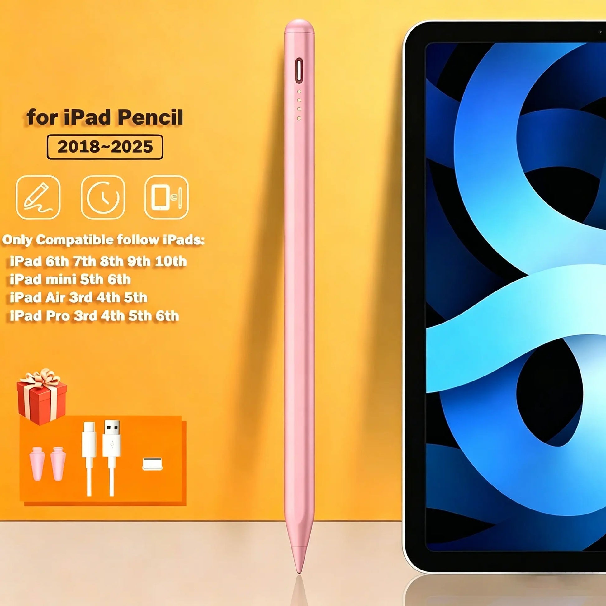 Apple Ipad Touch Pen for 2018-2026 Models, 30-Minute Charge, Magnetic Stylus, Writing, Compatible with Ipad Pro/Air/Mini, Ipad Pens