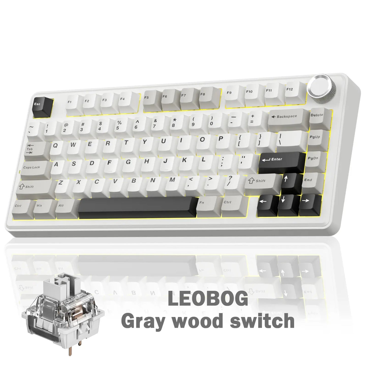[New]Solakaka A75 Crystal White Wireless Keyboard, Cute RGB 75% Mechanical Keyboard, Tri-Mode Bluetooth/2.4G/Usb-C, Creamy Caramel Latte Linear Switch, Hot Swappable Aesthetic Keyboard for PC Mac Laptop,Back to School,Back to School Shopping