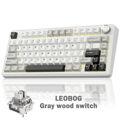[New]Solakaka A75 Crystal White Wireless Keyboard, Cute RGB 75% Mechanical Keyboard, Tri-Mode Bluetooth/2.4G/Usb-C, Creamy Caramel Latte Linear Switch, Hot Swappable Aesthetic Keyboard for PC Mac Laptop,Back to School,Back to School Shopping
