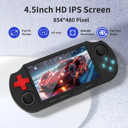 YLW ANS16 Handheld Retro Gaming Console 4.5-Inch IPS Screen 64GB Memory 16000 Games 14 Emulators RGB Lights 3000Mah Battery Portable Gift Compact Outdoorfun