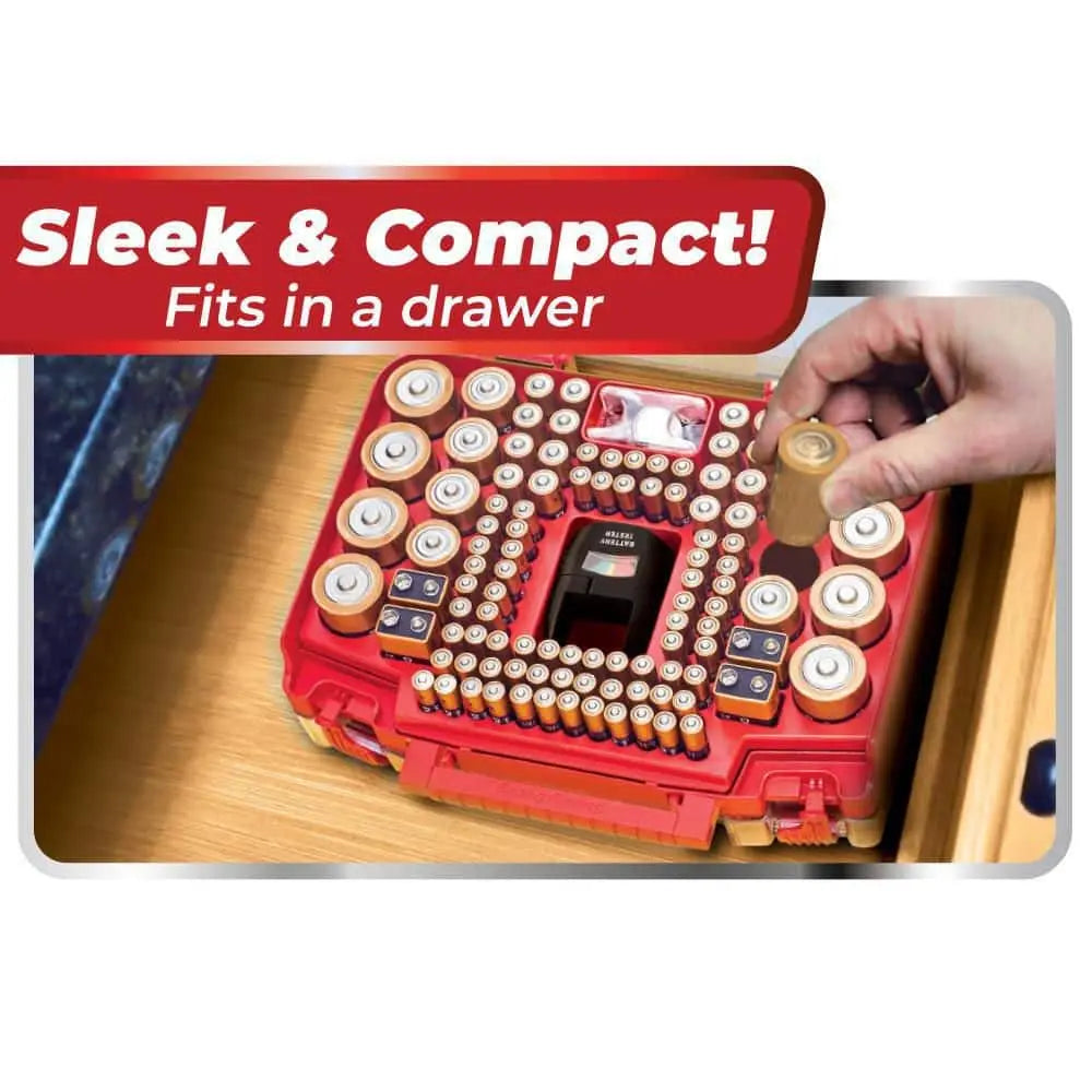 Ultimate 150 Battery Organizer & Storage Case with Tester - Keep Your Batteries Neat and Ready!