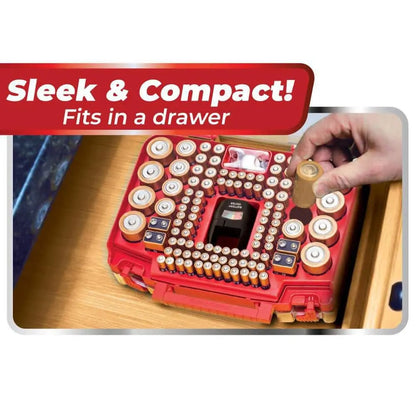 Ultimate 150 Battery Organizer & Storage Case with Tester - Keep Your Batteries Neat and Ready!