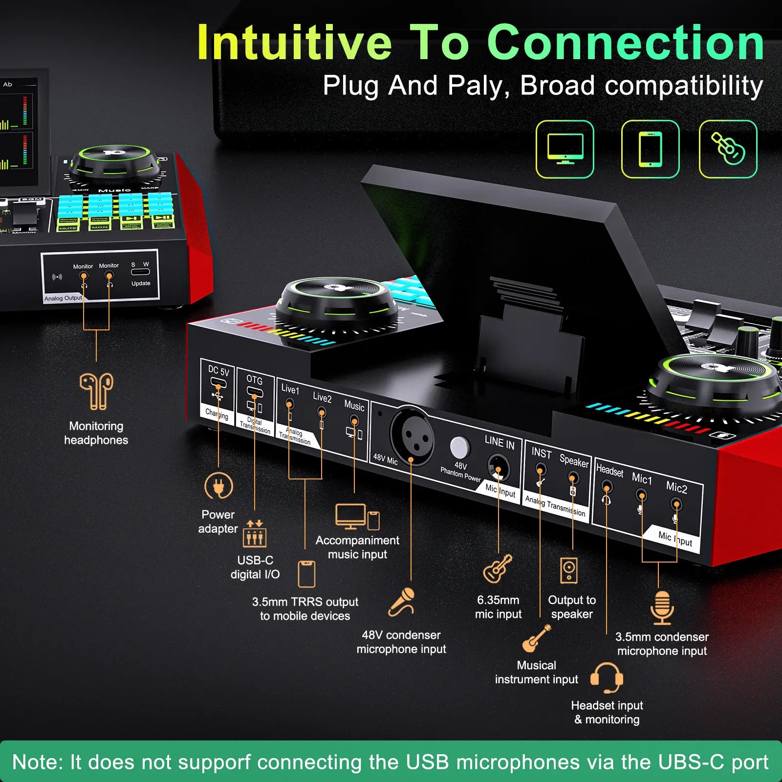 AY LIVE P15 Tenlamp G10-P15 Professional Sound Card Kit with Custom Sound Effects and Condenser Microphone for Live Streaming, Gaming, Vocals, Podcasting, Featuring 2-Stage Noise Cancellation and Computer Audio Mixer (Available as Single Card or Bundle)