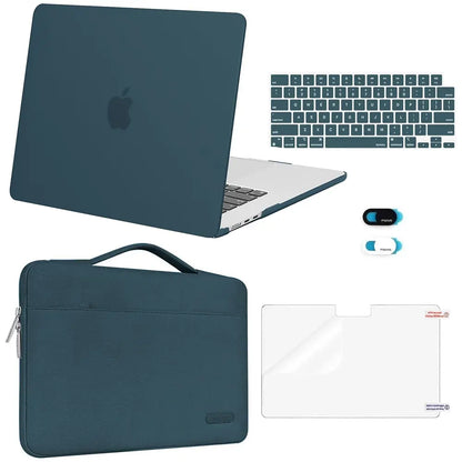 MOSISO Compatible with Macbook Air 15 Inch Case M5 2026 M4 2025 M3 M2 2024 2023 A3448 A3241 A3114 A2941,Protective Hard Shell&Carrying Sleeve Bag&Keyboard Cover&Webcam Cover&Screenfilm, School, Commuting, Daily Protection, Screen Protector, Plastic, Polyc