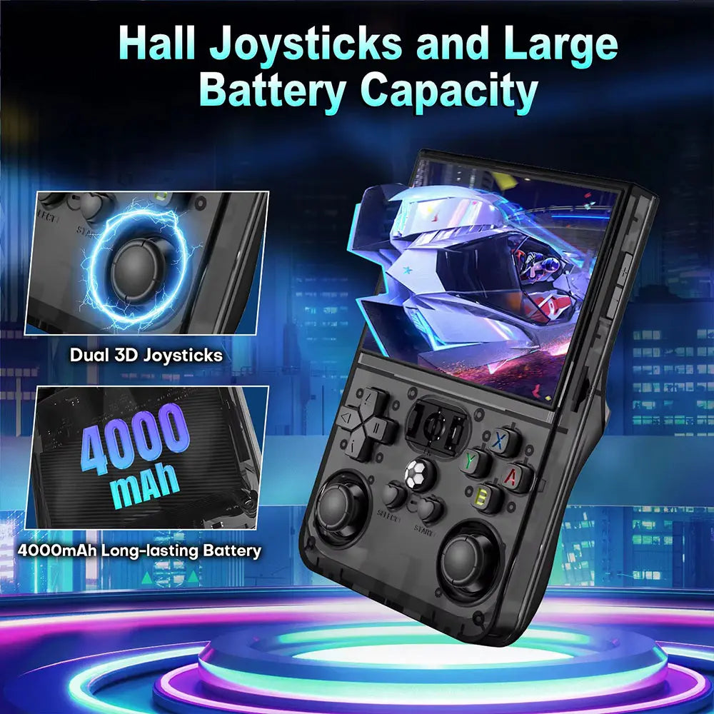WUDS R36 PRO Retro Video Handheld Game Console with 4K HD 3.5-Inch IPS Screen, 4000Mah Battery, 64G TF Card, and 16,000+ Games Protection