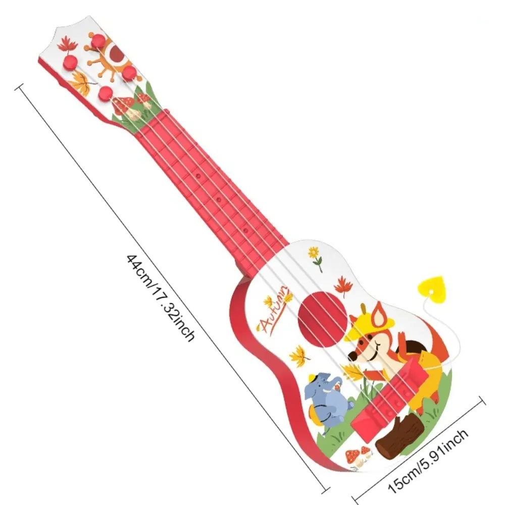 Kids' ABS Plastic Ukulele-Shape Music Toy, Mini Playable Educational Musical Instrument, Party Supplies, Birthday Christmas Gift