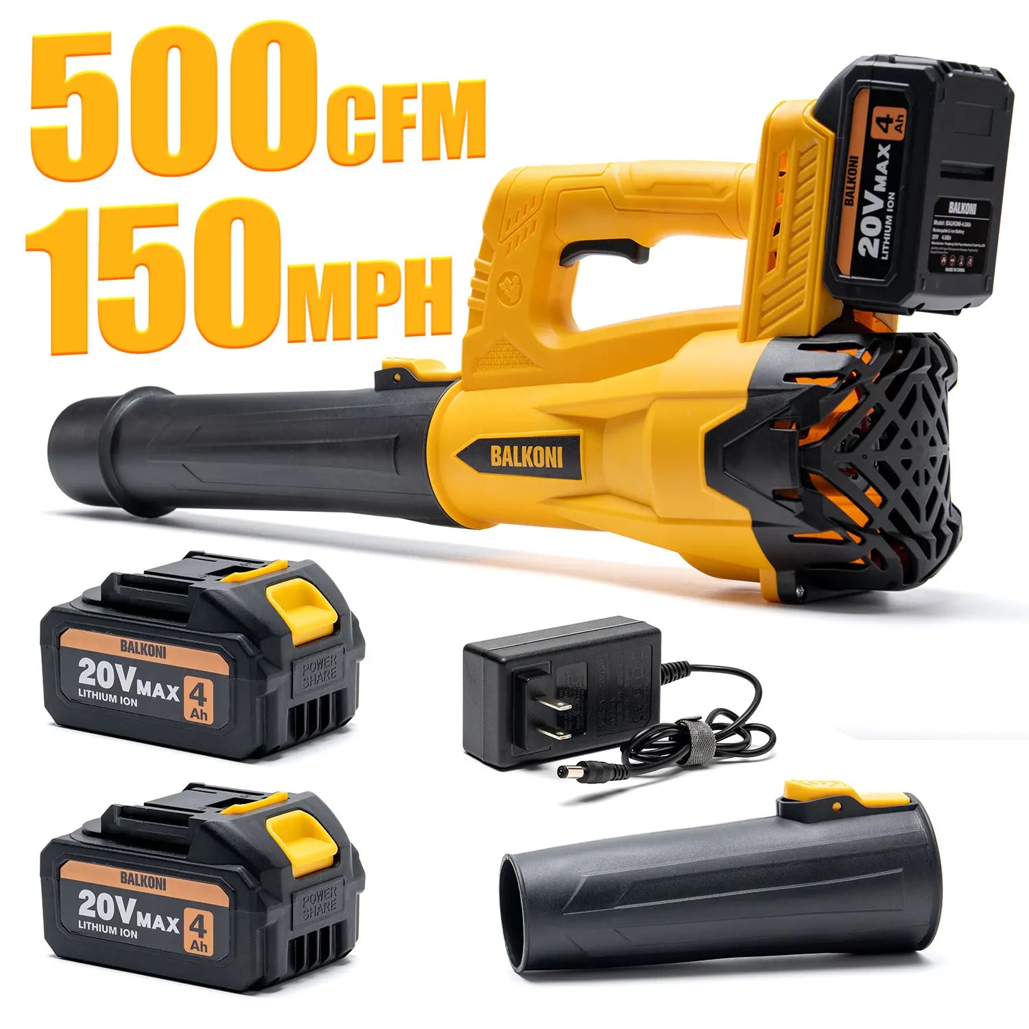 Cordless Leaf Blower Battery Powered Handheld, 150 MPH Electric Leaf Blower Includes 20V MAX 1 or 2 4.0AH Battery & Fast Charger, Lightweight Lawn Blower High Speed Lawn Blower for Garden Yard Cleanup, Leaves& Debris & Snow, Patio Air Blower Powerful