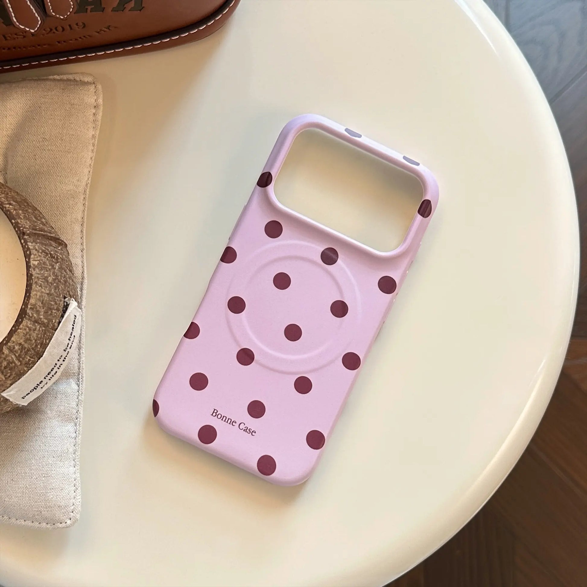 Magnetic Polka Dot Phone Case for Iphone 17 Pro Max, 16 Plus, 15, 14, 13 - Compatible with Magsafe,Matte Slim Durable, Shockproof Handheld Cellphone Devices Cover,Aesthetic Protective Phone Cover for Women Girl