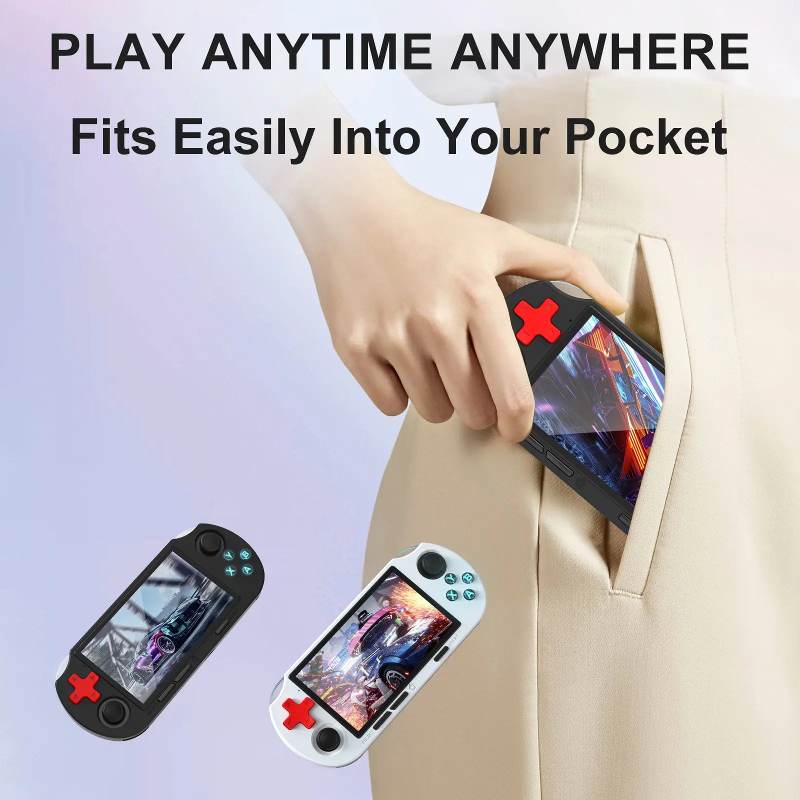 YLW ANS16 Handheld Retro Gaming Console 4.5-Inch IPS Screen 64GB Memory 16000 Games 14 Emulators RGB Lights 3000Mah Battery Portable Gift Compact Outdoorfun