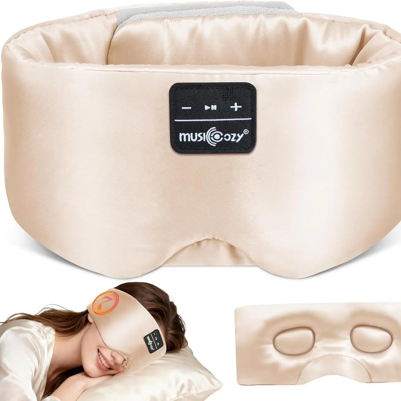 MUSICOZY Side Sleeper’S Dream: Silk Bluetooth 5.4 Sleep Mask & Headphones, Sleep Mask，Total Blackout, Perfect for Travel & Restful Sleep,Summerwins,Dealsforyoudays,Father'S Day