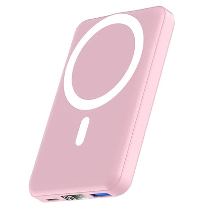 Podoru for Magsafe Power Bank, 10000Mah Magnetic Portable Charger with 22.5W PD Fast Charging USB-C Cable LED Display Wireless Battery Pack for Iphone 17/16/15/14/13/12 Series-Pink Easy Portability Fold Stand,Back to School,Back to School Haul