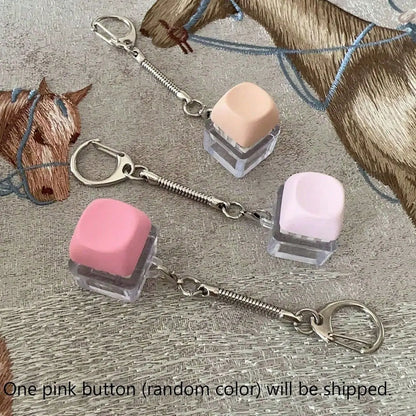 9-Button Cube Stress Relief Keychain - Creative Gothic Y2K Style Fidget Toy for Bags and Car Keys, Ideal Birthday Gift and Party Favor
