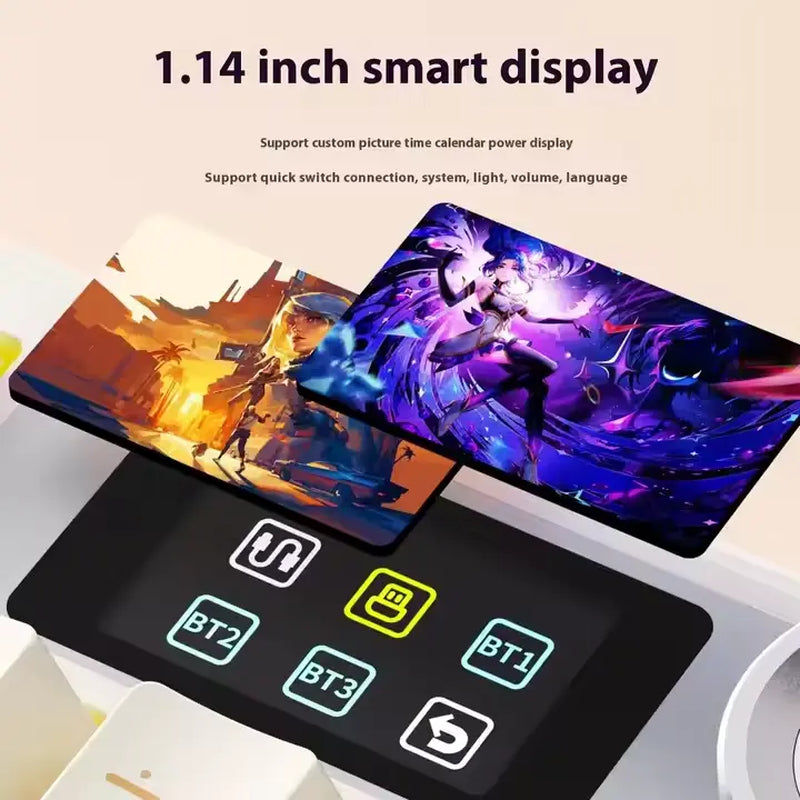 New AULA F108 Pro Tri Mode Wireless Mechanical Gaming Keyboard Hot Swappable RGB Backlit Smart Screen and Knob Full Size with Num Pad USB C BT 2.4G for E Sports and Office Use