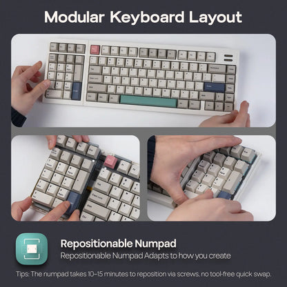 EPOMAKER RT98 Creative Modular Retro Gaming Keyboard with Detachable Mini TV Hot Swap Tri-Mode BT/2.4G/USB-C Custom Driver RGB Backlit PBT Keycap for Win/Mac Computers & Office Equipment Keyboards Creamy Keyboard Back to School Shopping, Pbt Keycaps, Deta