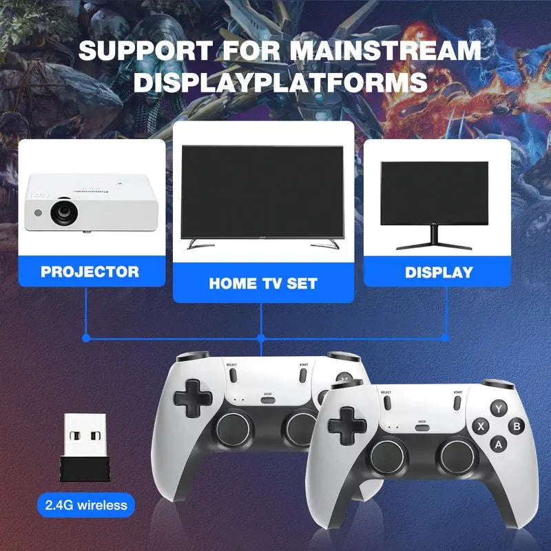2026 Mass Games Themed Retro Portable Home Console - 40000+ Built-In Titles,23 Emulators,2 Wireless Controllers,128Gb SD Card,Button Design,Hdmi Port,Cable,Seo Stick Compatible - Gaming Stuff,Tools and Gadgets,Christmas,Teen Boy Gift for Kids & Adults, Gi