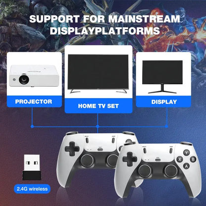 2026 Mass Games Themed Retro Portable Home Console - 40000+ Built-In Titles,23 Emulators,2 Wireless Controllers,128Gb SD Card,Button Design,Hdmi Port,Cable,Seo Stick Compatible - Gaming Stuff,Tools and Gadgets,Christmas,Teen Boy Gift for Kids & Adults, Gi