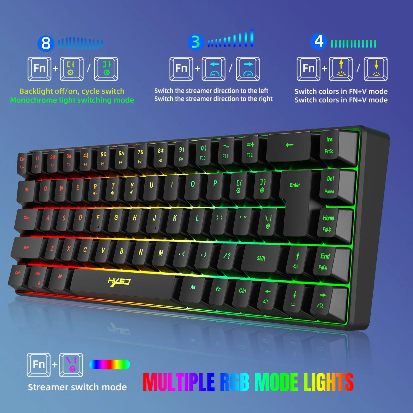 Hxsj-68 Key Wired Membrane Keyboard + Wired Mouse Set, Ideal for Gaming and Office Use, Durable Design for Daily Tasks