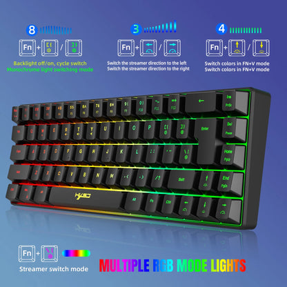 Hxsj-68 Key Wired Membrane Keyboard + Wired Mouse Set, Ideal for Gaming and Office Use, Durable Design for Daily Tasks