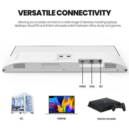 CRUA 22 Inch White Desktop Monitor FHD 1080P 100Hz, 120% Srgb Color, Low Blue Light, VGA HDMI Input, VESA Wall‑Mount Compatible for Home & Office