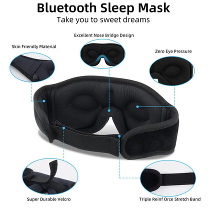 3D Bluetooth Sleep Mask Headphones for Insomnia, Morelax Adjustable 100% Blackout Wireless Eye Mask with Headphones, HD Stereo, Perfect for Home, Travel, Office, Yoga, Gift for Friends