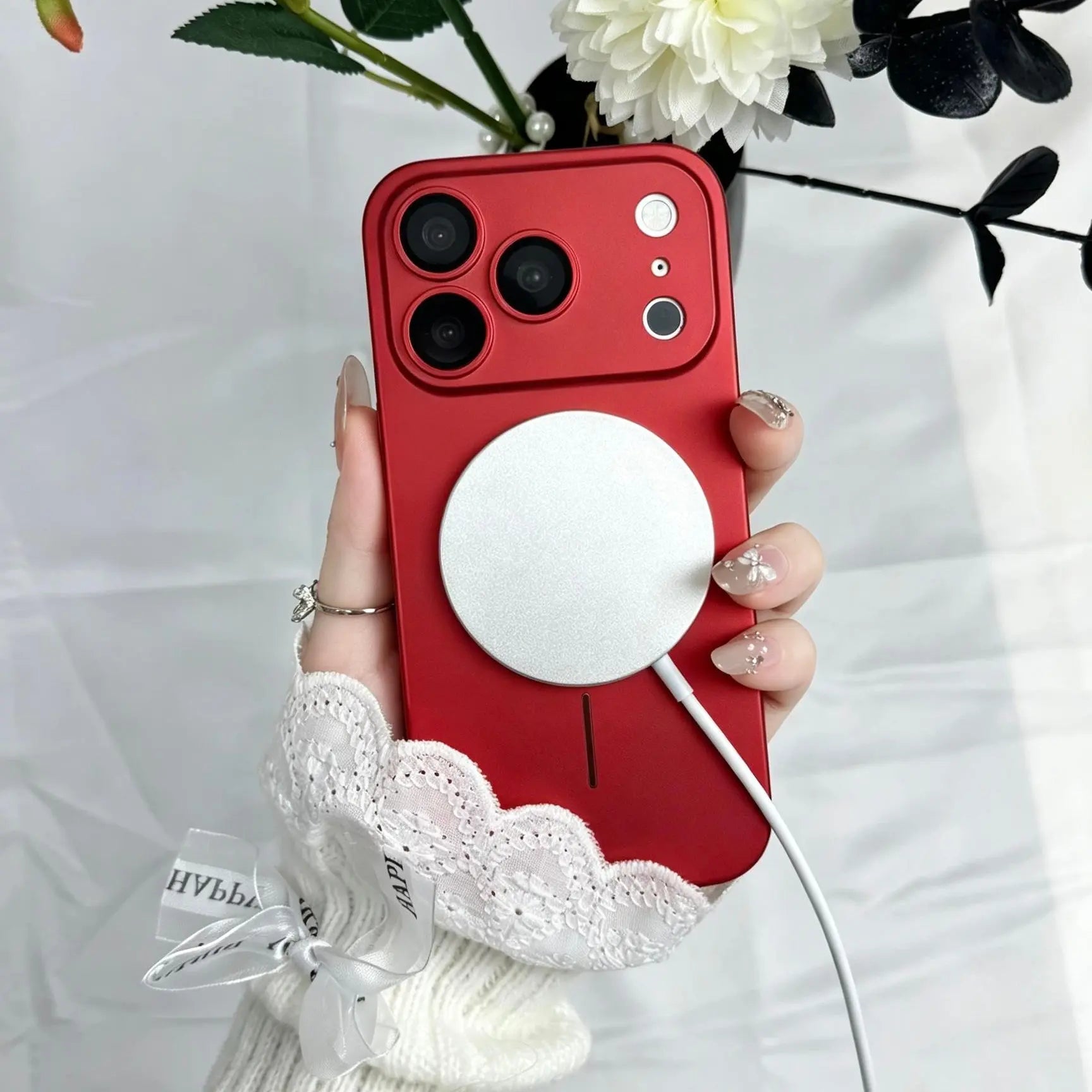 Matte Red Magsafe Smartphone Casing - Protector for Iphone 17,16,15,14,13 Pro Max,Pro,Plus,Full Camera Protection,Shock/Scratch Resistance,Wireless Charging Support,Strong Magnetic Connection,Durable Stylish for Daily Use, Accessories