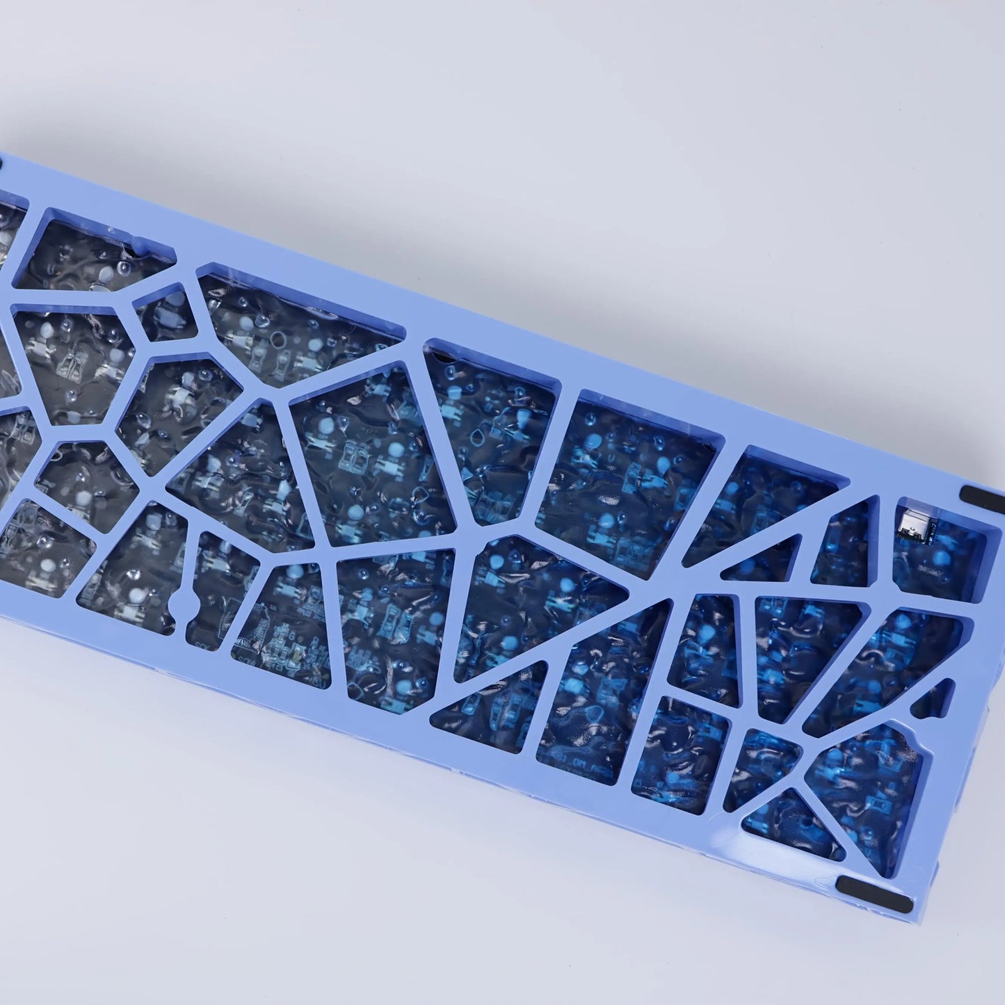 60% Mechanical Keyboard, Fresh Blue Translucent Gasket Mount Hot-Swappable RGB Wired Gaming Keyboard with Red Switch, N-Key Rollover for Clean Aesthetic PC Setup, 60 Percent Keyboard Compact
