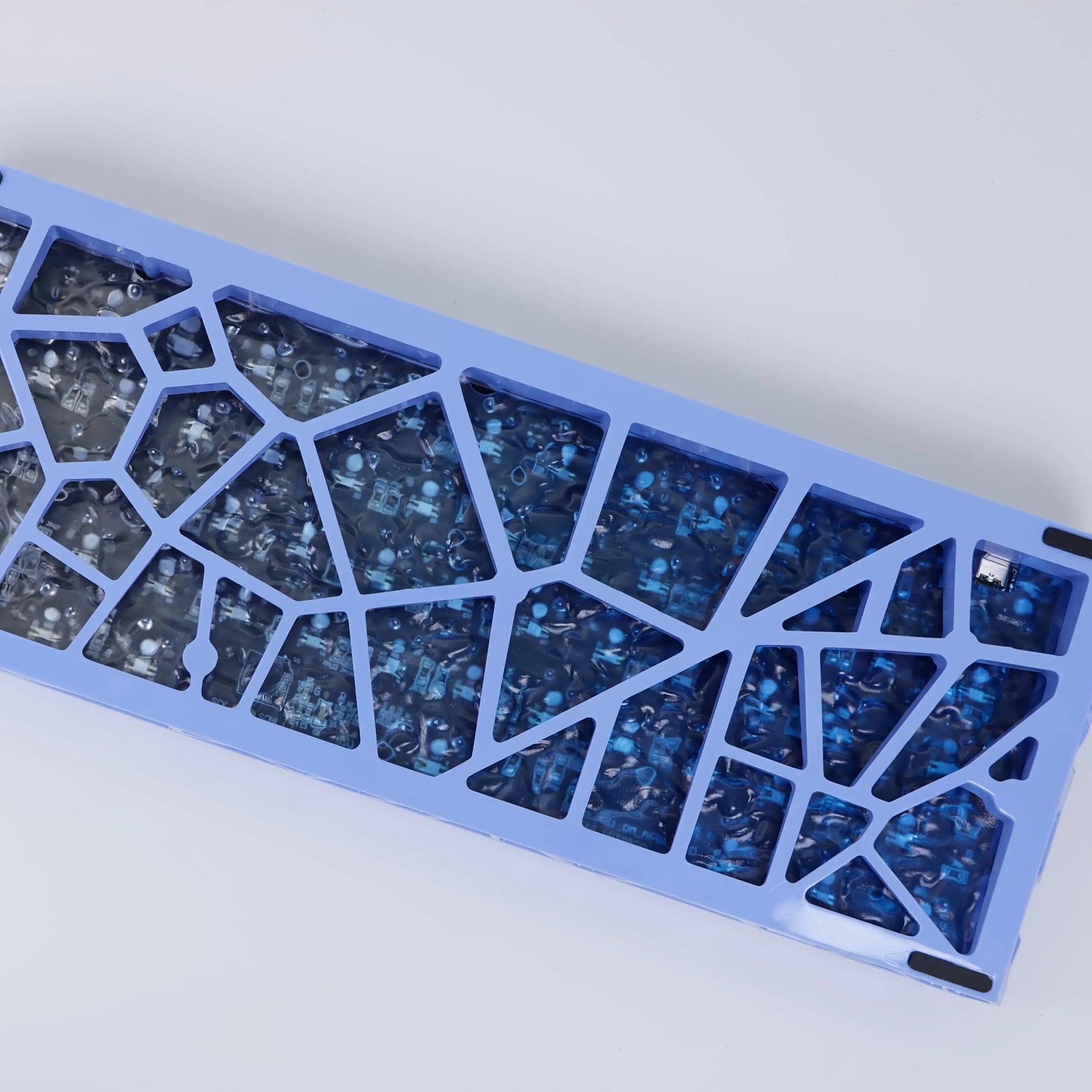 60% Mechanical Keyboard, Fresh Blue Translucent Gasket Mount Hot-Swappable RGB Wired Gaming Keyboard with Red Switch, N-Key Rollover for Clean Aesthetic PC Setup, 60 Percent Keyboard Compact