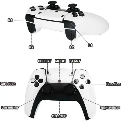 2026 Mass Games Themed Retro Portable Home Console - 40000+ Built-In Titles,23 Emulators,2 Wireless Controllers,128Gb SD Card,Button Design,Hdmi Port,Cable,Seo Stick Compatible - Gaming Stuff,Tools and Gadgets,Christmas,Teen Boy Gift for Kids & Adults, Gi