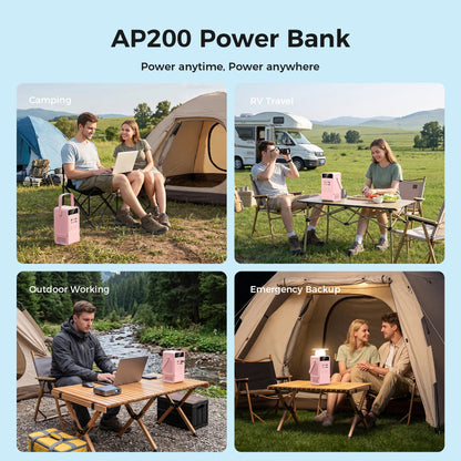 [Tiktokshopbacktoschool]Ctolity AP200 Portable Power Bank 192Wh 200W Lifepo4 Battery 4000+ Cycle 140W Fast Charging LED DC Solar 150W, Accessories, Mobile