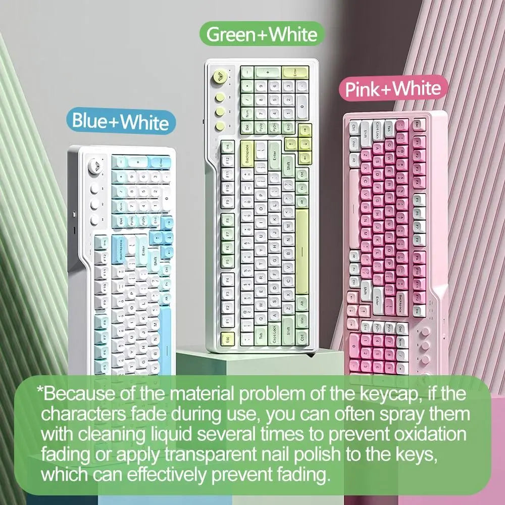 Aula Wolf Spider F3099 Three-Mode Quiet RGB Wired Keyboard, Cool RGB Lighting, Music Rhythm, Multi-Function Knobs, Ergonomic Design, Long Battery Life