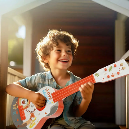 Kids' ABS Plastic Ukulele-Shape Music Toy, Mini Playable Educational Musical Instrument, Party Supplies, Birthday Christmas Gift