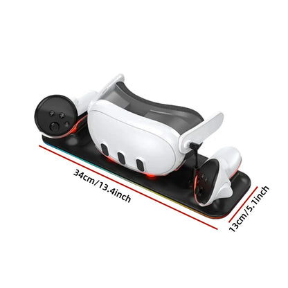 Charging for Mate Quest 3/3S, Magnetic Charging Station for Quest 3 VR Headset & Controllers, VR Accessories, VR Devices Accessory, Includes 2 Rechargeable Batteries