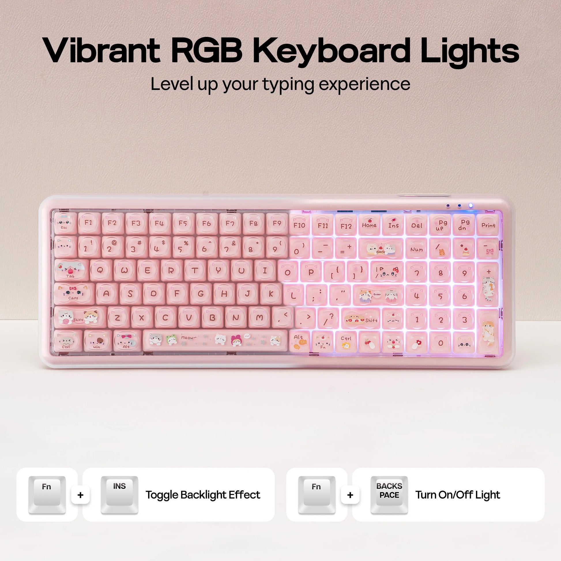Mechlands X Maorbeng X100 PRO Membrane Keyboard with Number Pad, RGB Backlits, Wireless Computer Keyboard with 5000Mah Battery, BT/2.4G/USB-C Wired, 96% Layout for Windows/Mac/Pc