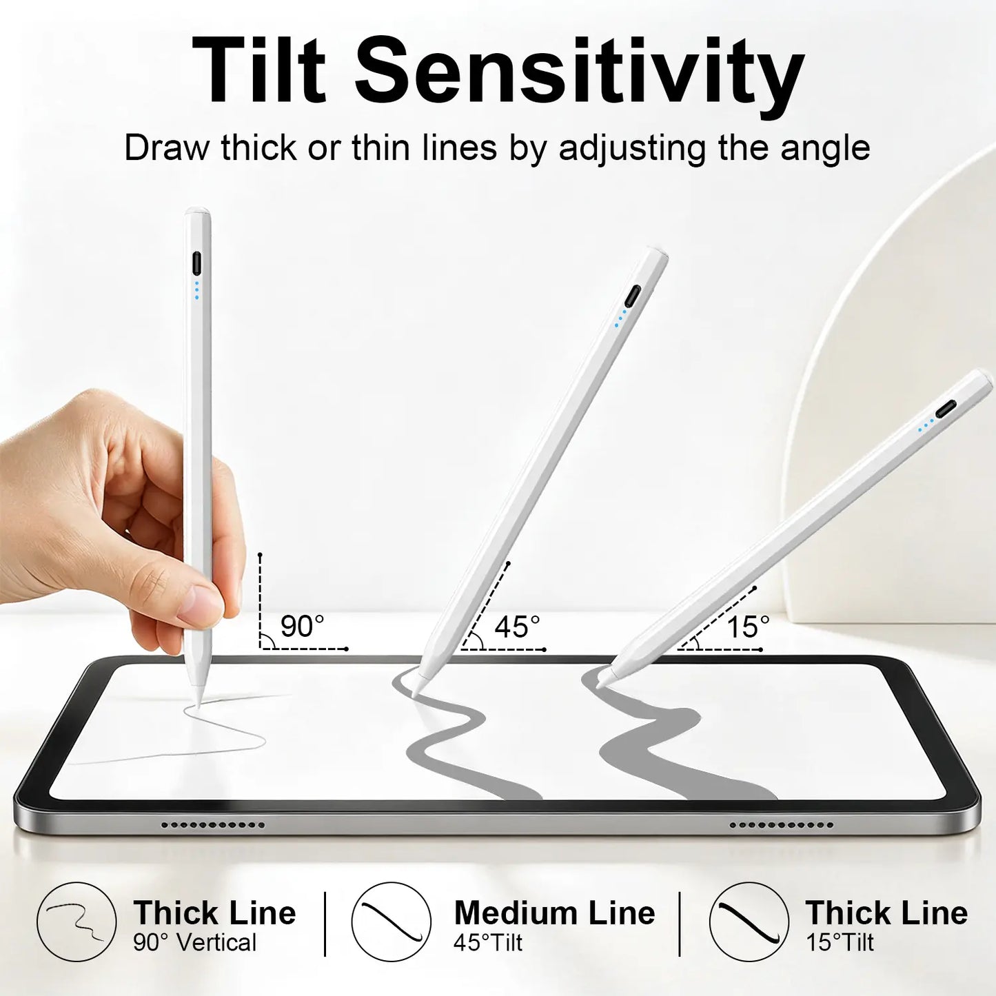 Stylus Pen for Ipad(2018-2026)-2X Fast Charge with Tilt Sensitivity & Palm Rejection for Ipad 11/10/9/8/7/6Th Gen, Air 5/4/3/M4/M3/M2, Pro 13"/12.9"/11"/M4, Mini 7/6/5Th Backtoschool