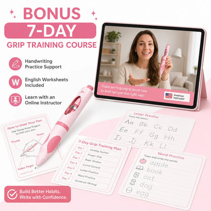 Write Right Ergonomic Pen Grip Writing Aid - Self-Advancing, Posture-Training Cute Pencils for Students, Home Tutoring - Pen Control Flexibility Tool, 12 Refills, Smiley Face Designs - Back to School Haul, First Day of School Supplies (2026-2027 Season)