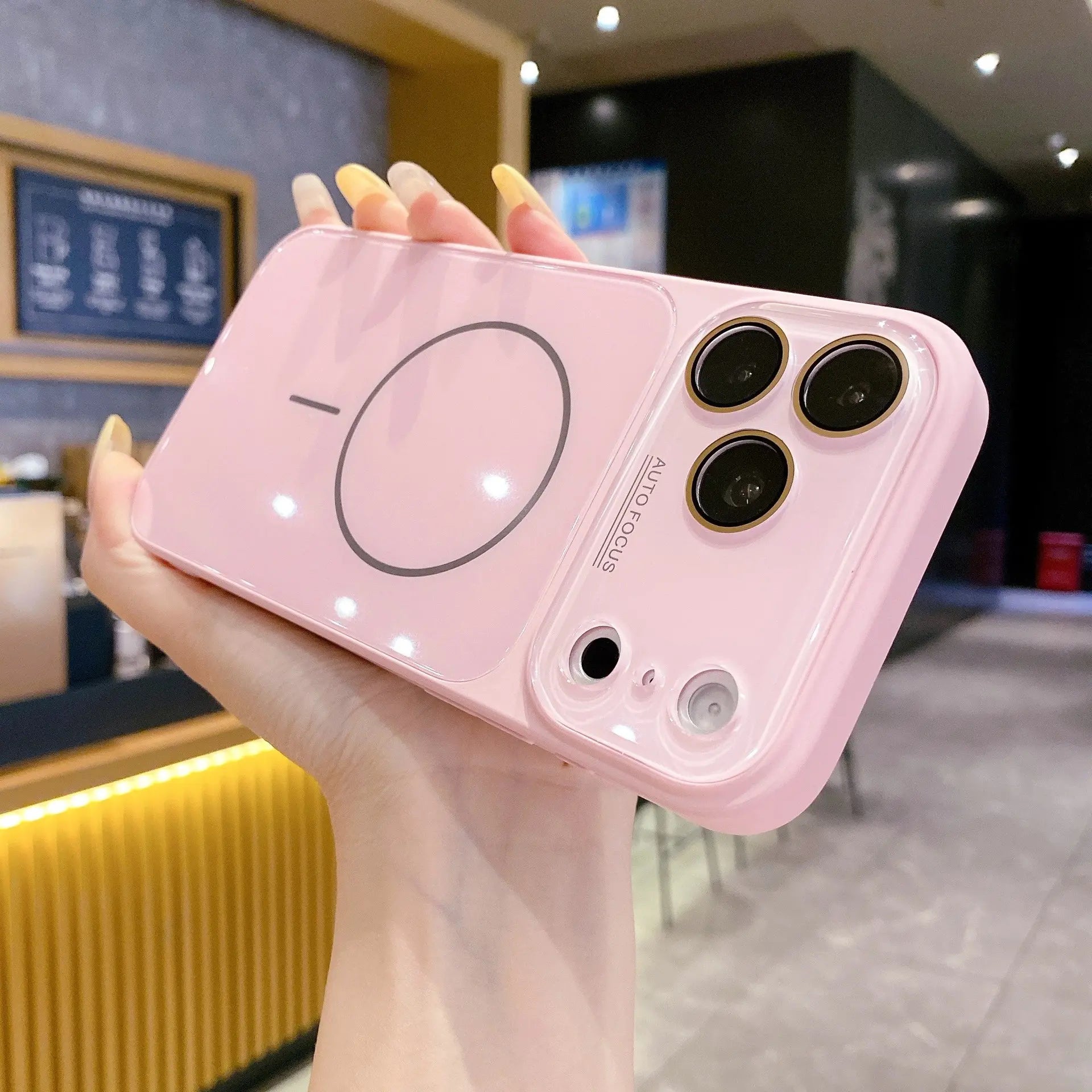 Magnetic Glass Back Smartphone Casing with Built-In Lens Protector, Anti-Fingerprint Handheld Cellphone Case for Iphone 17 Pro Max, 16, 15, 14, 13 Series - New Summer Vibe, Cover
