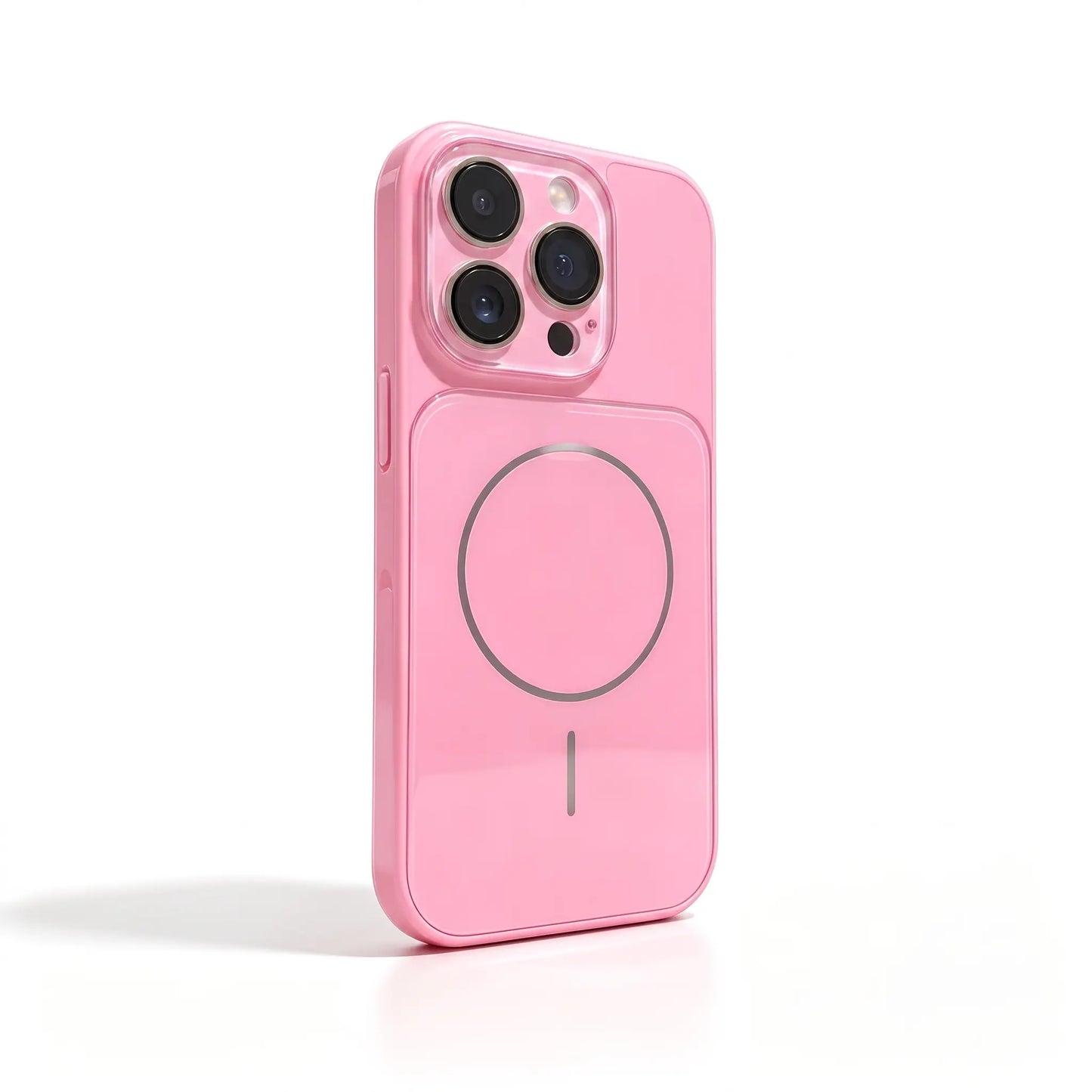 Solid Glossy Magsafe Compatible Phone Case for Iphone 17 Pro Max,16,15,14,13,12,11, Full Raised Large Camera Window Protective Cover, Slim Shockproof Anti-Scratch Glossy Magnetic Cell Phone Case for Teen Girls & Young