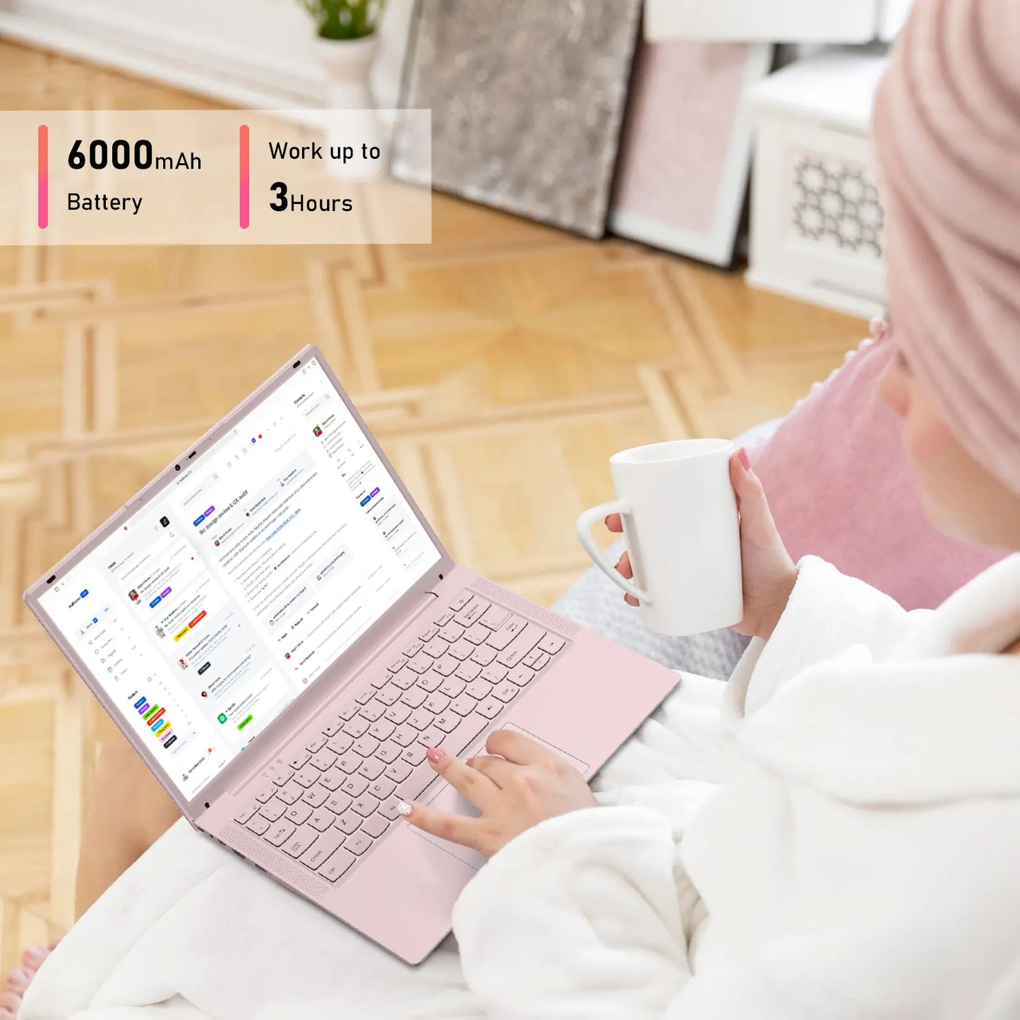Auusda 14.1" Windows 11 Pro Laptop with Intel Celeron N5105 CPU, 8GB RAM, 256GB SSD, Backlight, Fingerprint, Webcam Switch, Portable Design