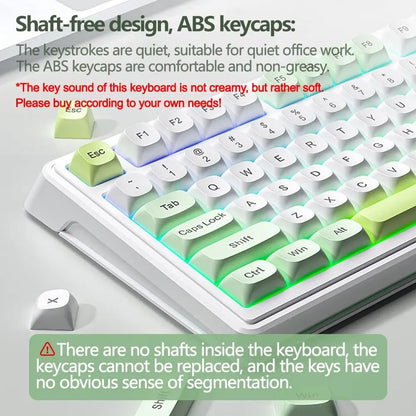 Aula Wolf Spider F3099 Three-Mode Quiet RGB Wired Keyboard, Cool RGB Lighting, Music Rhythm, Multi-Function Knobs, Ergonomic Design, Long Battery Life