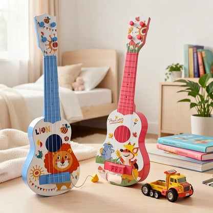 Kids' ABS Plastic Ukulele-Shape Music Toy, Mini Playable Educational Musical Instrument, Party Supplies, Birthday Christmas Gift