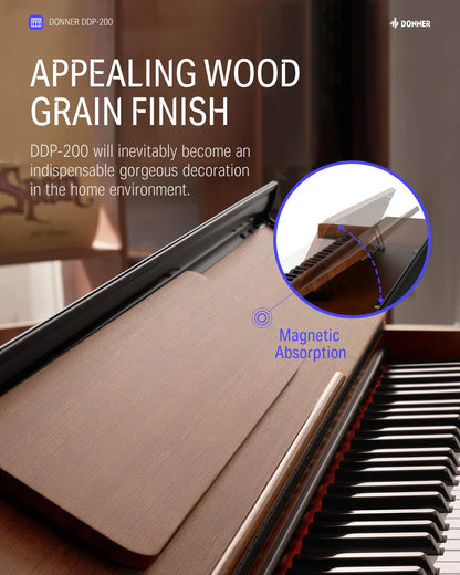 Donner DDP-200 Slim 88-Key Digital Piano - Professional Weighted Keyboard with LCD Screen & 12-Month Support