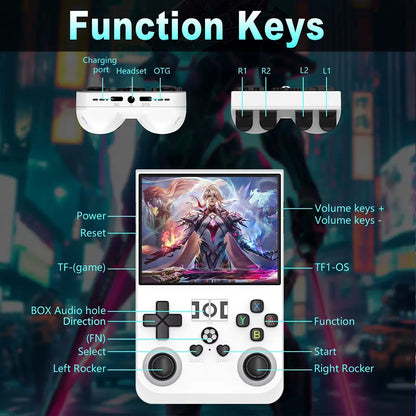 WUDS R36 PRO Retro Video Handheld Game Console with 4K HD 3.5-Inch IPS Screen, 4000Mah Battery, 64G TF Card, and 16,000+ Games Protection