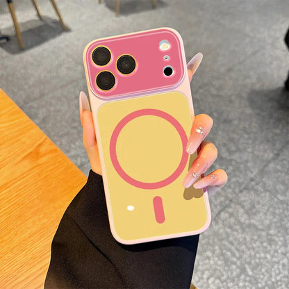 Dopamine Contrast Color Newly Upgraded with Magnetic Suction Suitable for Iphone17 16 15 14 13 plus Pro Max Magnetic Phone Case Contrast Color Full Lens Protection Compatible with Iphone 17 Pro Max Magnetic Phone Case No Paint Peeling, Anti-Fall An-Xs9527